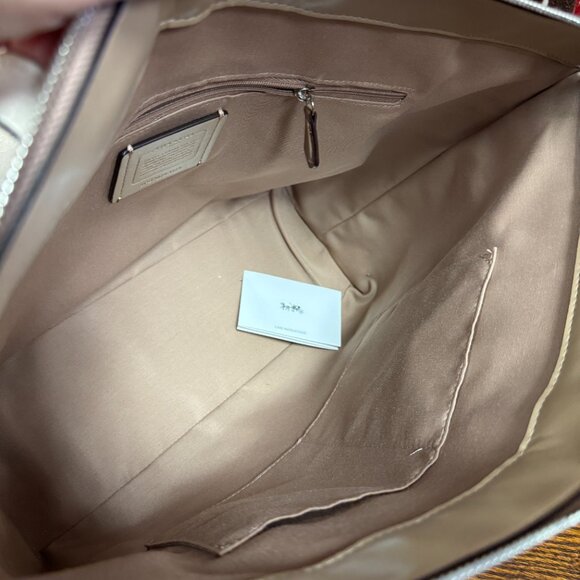 Coach May Tote Bag NEW Cream and Beige with Silver hardware - Picture 12 of 15